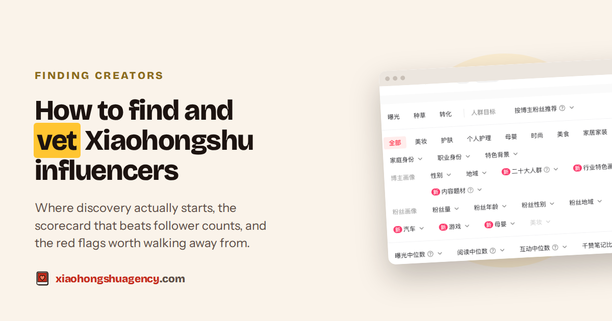 How to find and vet Xiaohongshu influencers, 2026 working process